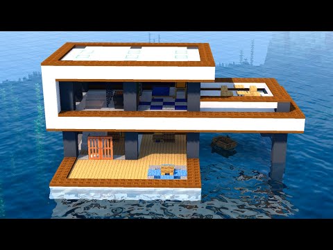 ХАЙ-ТЕК ДОМ НА ВОДЕ В МАЙНКРАФТ