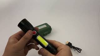 Фонарь BL-645S-XPE+COB, ЗУ mircoUSB, встроенный аккумулятор