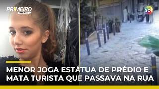 Adolescente joga estátua de prédio, mata turista e pais viram réus | #PrimeiroImpacto
