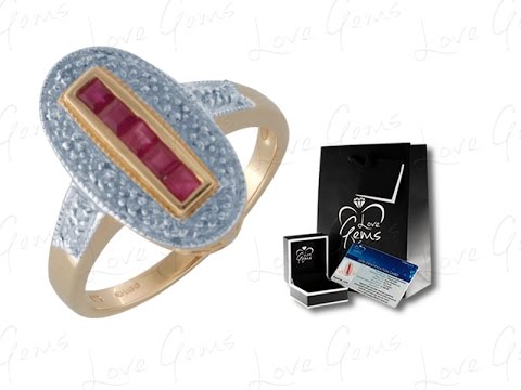 9ct Gold  Ruby & Diamond Dress Ring