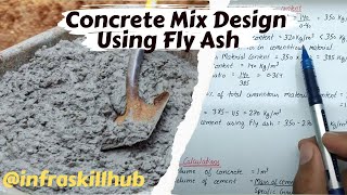 Concrete Mix Design Using Fly Ash | IS 10262 | Design Mix | Mix design of Concrete Calculation