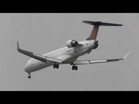 Eurowings Canadair Regional Jet CRJ-900ER D-ACNG overhead + final approach at Berlin Tegel airport