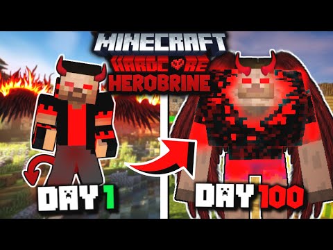 I Survived 100 Days as DEVIL HEROBRINE in Hardcore Minecraft... (Hindi)