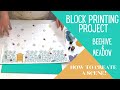 Block Printing Project - Meadow Scene Tea Towel - The Arty Crafty Place