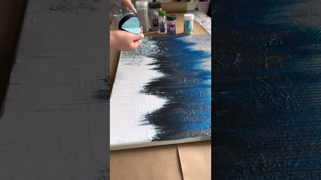 Glitter✨ watch this easy art process and learn how to apply glitter embellishments to your canvas