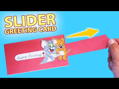 Surprise Slider Cards with Tom And Jerry. BIRTHDAY CARD - DIY