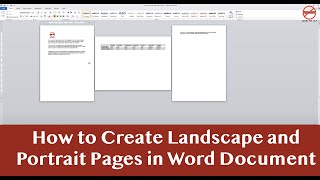Portrait and Landscape in Same Word Document