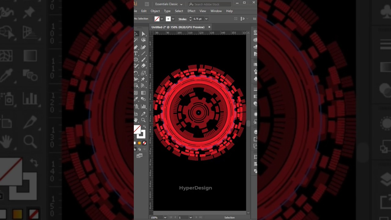 Create a Futuristic Circle in Illustrator - #shorts