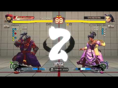 USF4 - Criminoso ( Akuma ) Vs M. Holanda ( Rose )