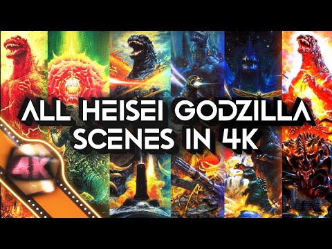 ALL HEISEI GODZILLA SCENES [1984-1995] | 4K HDR MOVIE CLIPS