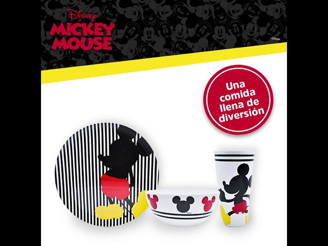 Vídeo relacionado con Stor SET 3 PCS VAJILLA PREMIUM BICOLOR ANTIDESLIZANTE MICKEY MOUSE FULL OF SMILES