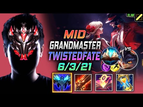 GrandMaster Twisted Fate MID vs Rumble - 천상계 미드 트페 템트리 룬 만년서리 봉풀주 ツイステッド・フェイト - LOL KR 11.19