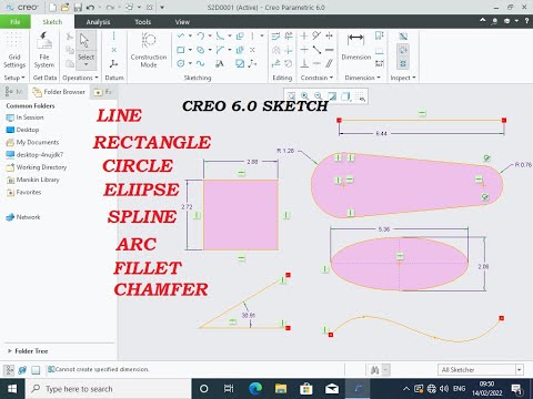 Creo 6.0 Tutorial for Beginners  | Creo Sketch Tutorial.