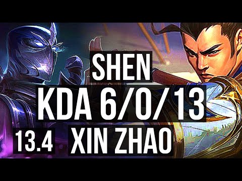 SHEN vs XIN ZHAO (TOP) | 6/0/13, 500+ games, Dominating | EUW Grandmaster | 13.4