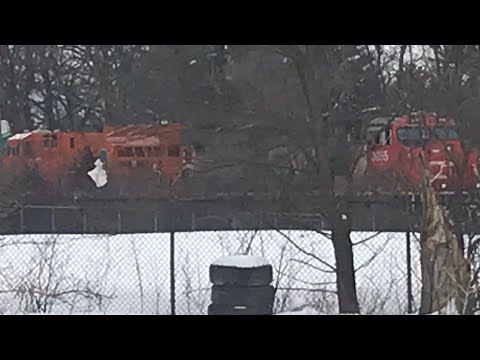 West Chicago Illinois train derailment, with CN 3023 (ej&e heritage unit)!