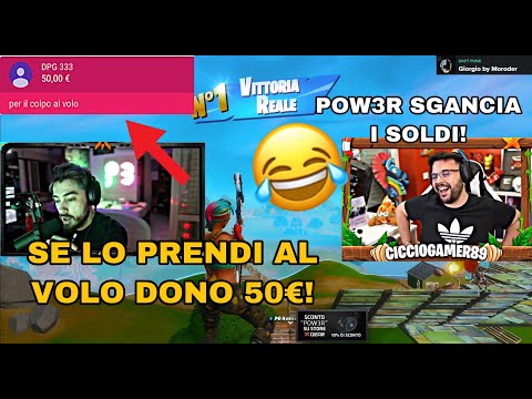 😂 POW3R DONA 50€ A CICCIOGAMER DOPO AVER PERSO UNA SCOMMESSA IN LIVE!