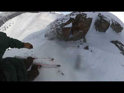 Skiing one of the scariest lines in Whistler- The Coffin