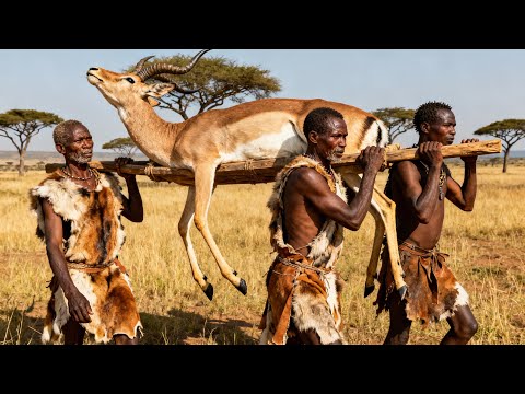 Unbelievable Hunt! Hadzabe Tribe Take Down a Massive Antelope