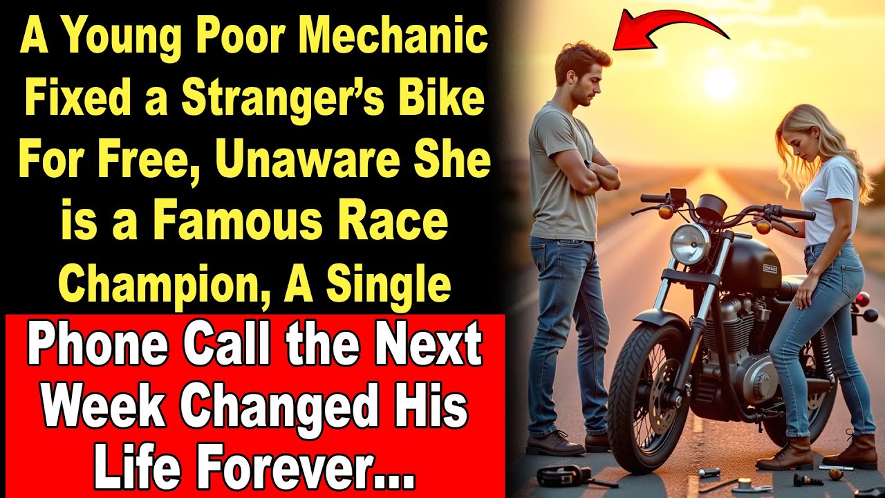 A Young Poor Mechanic Fixed a Stranger’s Bike For Free, Unaware She is a Famous Race Champion, Next