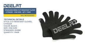 Stainless Mesh Cut Resistant Glove - 5 Finger - One size - Qty. 1 Pair