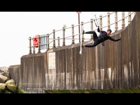 I went kitesurfing at a sketchy harbour, in 40 knots!!!!!!