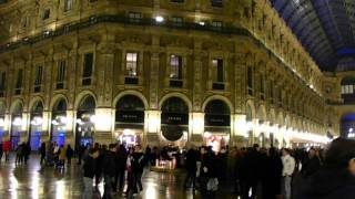 HD Milan Italy Duomo & Galleria with Prada and Louis Vuitton Flagship Stores.