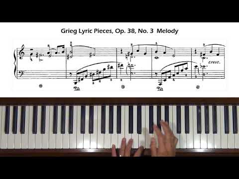 Grieg Lyric Pieces Op. 38, No. 3 Melody Piano Tutorial