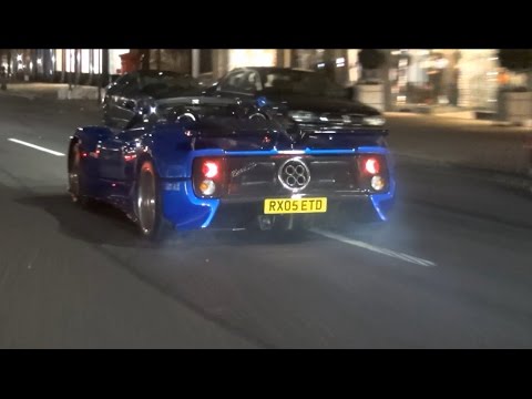 Pagani Zonda C12 S Roadster BURNOUT and Accelerations