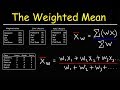 How To Find The Weighted Mean and Weighted Average In Statistics
