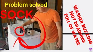 Washer BUZZ Noise & Won’t Drain or Spin? How to Fix Full of Water - Kenmore, Whirlpool, Roper