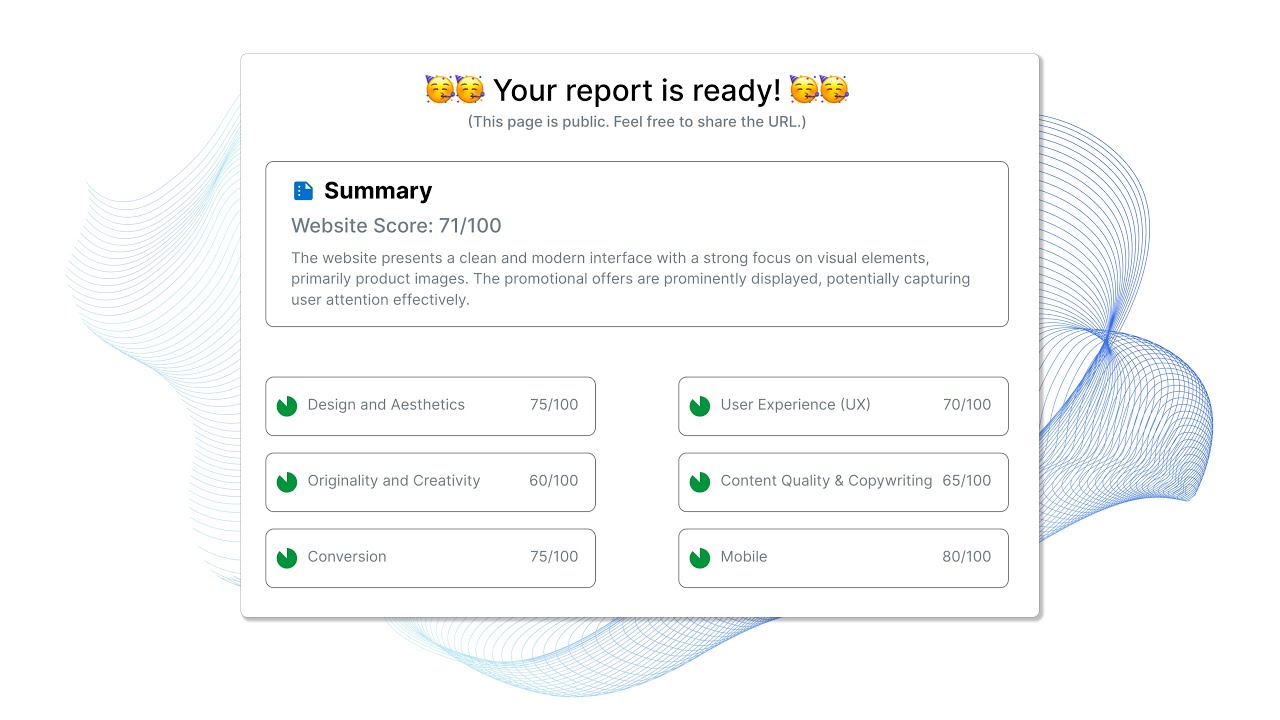 GetWebsite.Report - AI-Powered Website Audit Tool: Enhance UX &amp; Boost Conversion