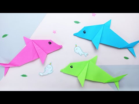 ORIGAMI DOLPHIN - How to make an easy origami