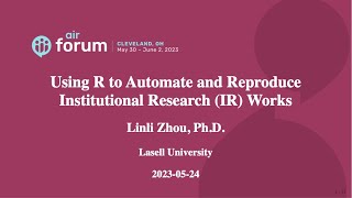 My R Journey [for Beginners]: Using R to Automate and Reproduce Institutional Re