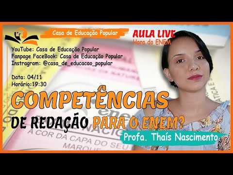 #Redação #Enem COMPETÊNCIAS DE REDAÇÃO PARA O ENEM