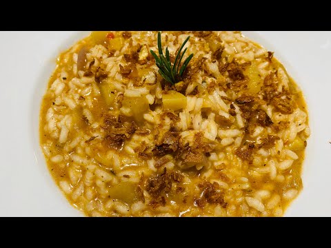 Risotto con le patate.ricetta gustosissima economica e piacerà a tutti