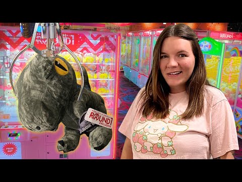 Clearing Out Claw Machines at Round1 Arcade! (Huge $110 Prize Haul)