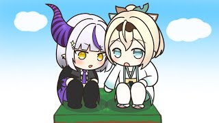 【ワンブロック】漫才のようなツッコミを入れ合ういろはス【手描きホロライブ/風真いろは/ラプラス・ダークネス】