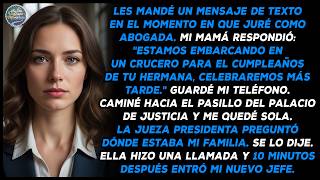 Les mandé un mensaje de texto en el momento en que juré como abogada. Mi mamá respondió: "... MQDEFAULT Thumbnail