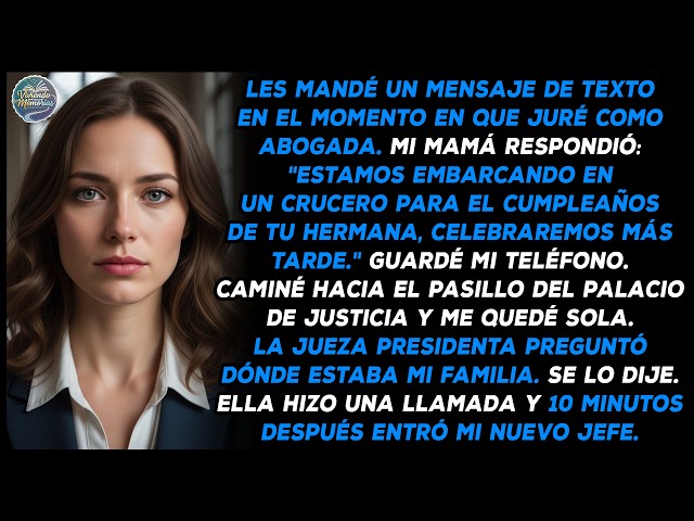 Les mandé un mensaje de texto en el momento en que juré como abogada. Mi mamá respondió: "... SDDEFAULT Thumbnail