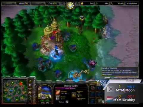 WCG 2008 GF Warcraft III Final, Round 2 | Moon vs Grubby
