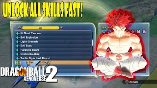 Xenoverse 2 How To Unlock All Skills In The Game In 1 Day! Fastest Way To Unlock Every Skill!