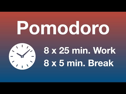 Pomodoro Technique 8 x 25 min - Study Timer 4h