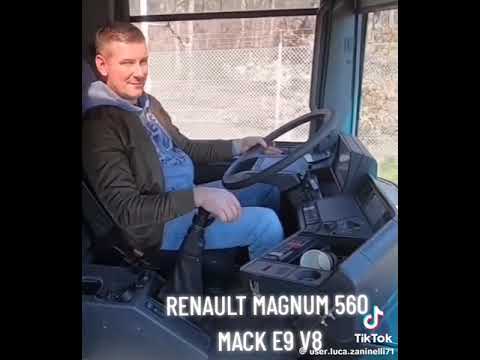 1992 Renault Magnum 560 with a rare Mack E9 V8 test drive in France.