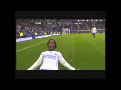 Drogba amazing goal vs Everton! LEGEND
