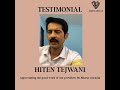 ACTOR HITEN TEJWANI SPEAKING HIGHLY ABOUT MR BHARAT GORADIA