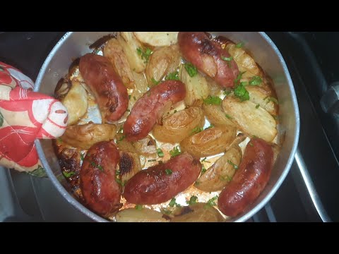 ✅️ LINGUIÇA COM BATATAS ASSADA NO FORNO | ALMOÇO SIMPLES | DINDA