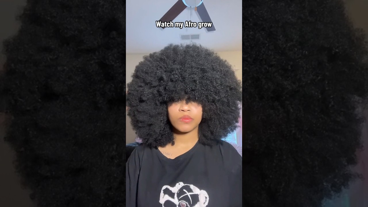 Watch my afro grow (hair stretching) #afro #afrohair #naturalhair