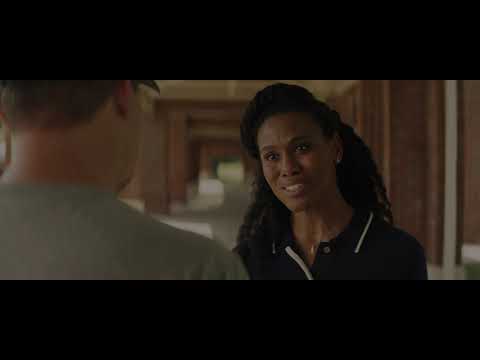 Overcomer official trailer frame: Coach John and Hannah on the track — the soundtrack’s faith-and-run heartbeat