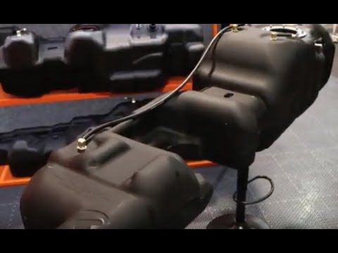 Part of a video titled SEMA 2017: Titan 50-Gallon Fuel Tank for Nissan Titan XD - YouTube