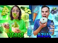 24 HORAS SÓ COMENDO COMIDAS VERDES E AZ